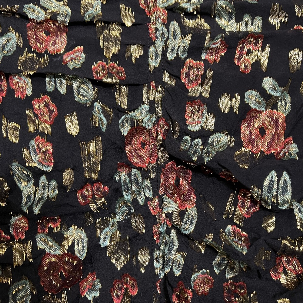 Veronica Beard Magg Floral Roses Ruched Silk Dress 6 - Picture 2 of 12